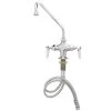 T&S Brass And Bronze Works T&S B-0200-CR Deck Mounted Single Hole Pantry Faucet With Flex Inlets, 18" Swing Nozzle, And Cerama Cartridges