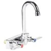 Advance Tabco K-59 Wall Mount Faucet With Blade Handles, 4" Centers, And 3 1/2" Gooseneck Spout