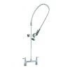 T&S Brass And Bronze Works T&S B-0123-V-BC EasyInstall Deck Mounted 46 3/4" High Pre-Rinse Faucet With Adjustable 8" Centers, Low Flow Spray Valve, 44" Hose, Vacuum Breaker, And 6" Wall Bracket