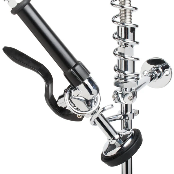 T&S Brass And Bronze Works Equip By T&S 5PR-8D00 Deck Mounted 34" High Pre-Rinse Faucet With 8" Adjustable Centers, 44" Hose, And 6" Wall Bracket - Image 2