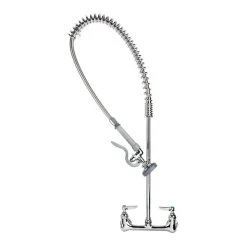 T&S Brass And Bronze Works T&S B-0133-CC EasyInstall Wall Mounted 35 1/4" High Pre-Rinse Faucet With Adjustable 8" Centers And 44" Hose