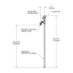 T&S Brass And Bronze Works T&S 005310-40 24" Riser Assembly With Swivel Tee