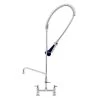 T&S Brass And Bronze Works T&S B-0123-A12-08C EasyInstall Deck Mounted 46" High Pre-Rinse Faucet With Adjustable 8" Centers, Ergonomic Low Flow Spray Valve, 44" Hose, And 12" Add-On Faucet