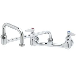 T&S Brass And Bronze Works T&S B-0266-BST Wall Mount Faucet With 8" Adjustable Centers, 15" Double Joint Nozzle, And Eterna Cartridges