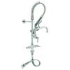 T&S Brass And Bronze Works T&S MPX-2DLN-08 EasyInstall Deck Mounted 24 13/16" High Mini Pre-Rinse Faucet With Flex Inlets, Angled Spray Valve, 24" Hose, 8" Add-On Faucet, And 6" Wall Bracket
