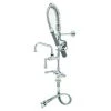 T&S Brass And Bronze Works T&S MPY-2DCV-08 EasyInstall Deck Mounted 22 1/2" High Mini Pre-Rinse Faucet With Flex Inlets, Low Flow Spray Valve, Club Handles, 24" Hose, 8" Add-On Faucet, Vacuum Breaker, And 6" Wall Bracket