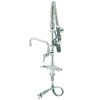 T&S Brass And Bronze Works T&S MPY-2DLV-06-CR EasyInstall Deck Mounted 23 3/4" High Mini Pre-Rinse Faucet With Flex Inlets, Low Flow Spray Valve, 24" Hose, 6" Add-On Faucet, Vacuum Breaker, And 6" Wall Bracket