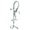 T&S Brass And Bronze Works T&S MPZ-2DCN-08 EasyInstall Deck Mounted 24 13/16" High Mini Pre-Rinse Faucet With Flex Inlets, Club Handles, 24" Hose, 8" Add-On Faucet, And 6" Wall Bracket