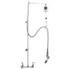 T&S Brass And Bronze Works T&S B-2279-CR EasyInstall Deck Mounted 55 1/2" High Pre-Rinse Faucet With Adjustable 8" Centers, Angled Low Flow Spray Valve, Balancer, 68" Hose, Vacuum Breaker, 6" Wall Bracket, And Installation Kit