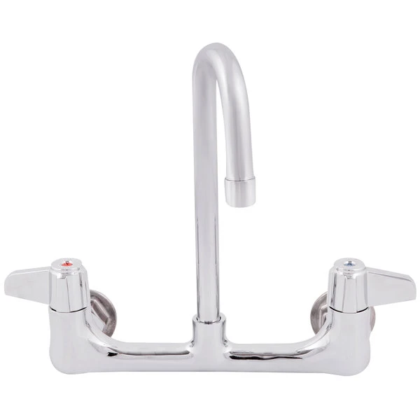 T&S Brass And Bronze Works Equip By T&S 5F-8WLX03 Wall Mounted Faucet With 2 3/16" Gooseneck Spout, 8" Centers, Laminar Flow Device, And Lever Handles - Image 4