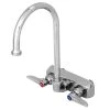 T&S Brass And Bronze Works T&S B-1146-XS Wall Mount Workboard Faucet With 4" Centers, 5 3/4" Gooseneck Spout, Escutcheon, Stream Regulator, And Tailpieces
