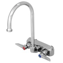 T&S Brass And Bronze Works T&S B-1146-XS Wall Mount Workboard Faucet With 4" Centers, 5 3/4" Gooseneck Spout, Escutcheon, Stream Regulator, And Tailpieces