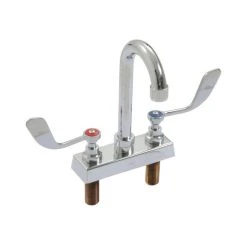 Eagle Group 301004 Deck Mounted Faucet With 8 5/8" Gooseneck Nozzle, 4" Centers, And Wrist Handles