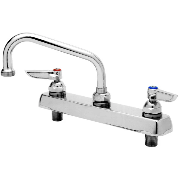 T&S Brass And Bronze Works T&S B-1123 Deck Mounted Workboard Faucet With 8" Centers - 12" Swing Nozzle