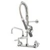 T&S Brass And Bronze Works T&S MPY-8WCN-08-CR EasyInstall Wall Mounted 22 1/8" High Mini Pre-Rinse Faucet With Adjustable 8" Centers, Low Flow Spray Valve, Club Handles, 24" Hose, 8" Add-On Faucet, And 6" Wall Bracket