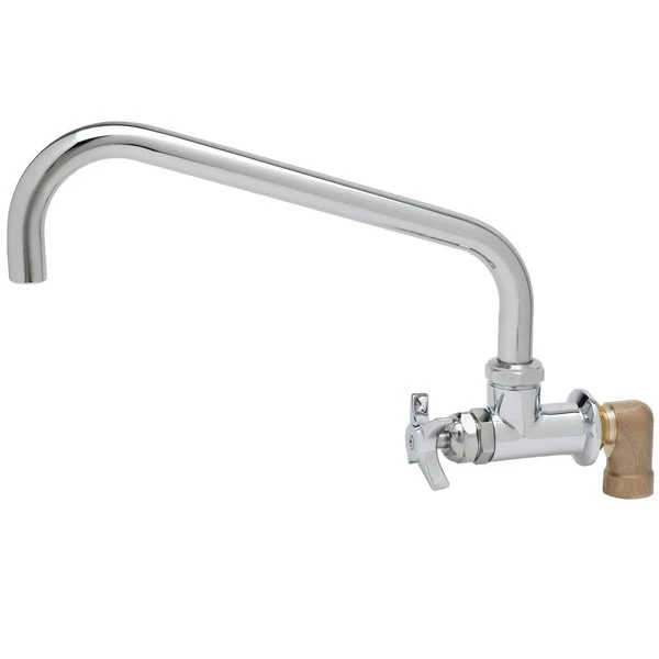 T&S Brass And Bronze Works T&S BF-0299-06 Big Flo Polished Chrome Single Hole Wall Mount Faucet With 90 Degree Installation Kit, 6" Swing Nozzle, And 4 Arm Handle