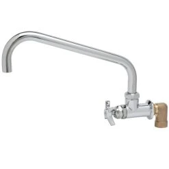 T&S Brass And Bronze Works T&S BF-0299-16 Big Flo Polished Chrome Single Hole Wall Mount Faucet With 90 Degree Installation Kit, 16" Swing Nozzle, And 4 Arm Handle