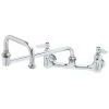 T&S Brass And Bronze Works T&S B-0266-CR-SC Wall Mount Mixing Faucet With 8" Adjustable Centers, 15" Double Joint Nozzle, And Cerama Cartridges