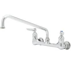 T&S Brass And Bronze Works T&S B-2414 Wall Mount Mixing Faucet With 8" Adjustable Centers, 8" Swing Nozzle, And Eterna Cartridges