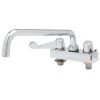 T&S Brass And Bronze Works Equip By T&S 5F-4CWX06 Deck Mounted 6 1/8" Swivel Workboard Faucet With Wrist Action Handles And 4" Centers - ADA Compliant