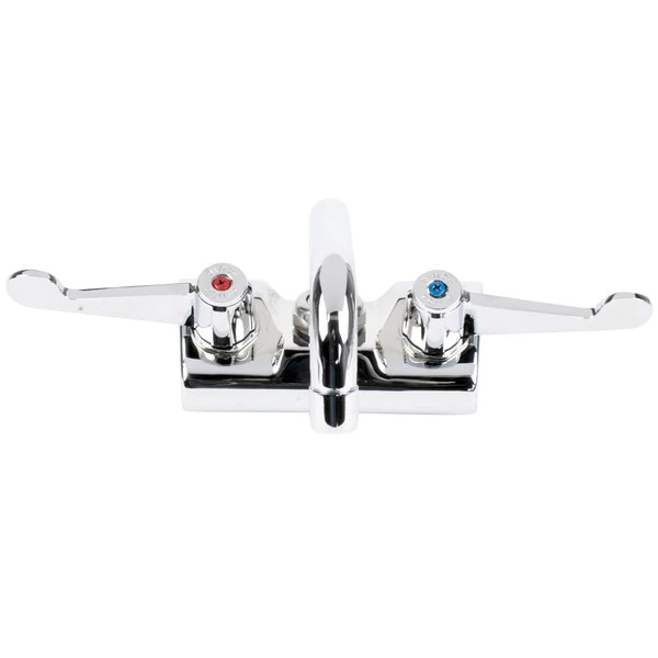 T&S Brass And Bronze Works Equip By T&S 5F-4WWX06 6 1/8" Wall Mount Swivel Faucet With 4" Centers And Wrist Action Handles