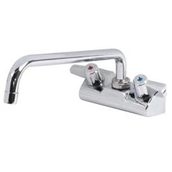 T&S Brass And Bronze Works Equip By T&S 5F-4WLX06 Wall Mounted Faucet With 6 1/8" Swing Spout, 2.2 GPM Aerator, 4" Centers, And Lever Handles