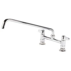 T&S Brass And Bronze Works Equip By T&S 5F-8DLX18 Deck Mount Swivel Base Mixing Faucet With 18 1/8" Swing Nozzle And 8" Centers - ADA Compliant
