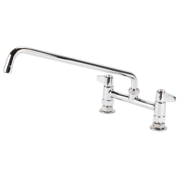 T&S Brass And Bronze Works Equip By T&S 5F-8DLX18 Deck Mount Swivel Base Mixing Faucet With 18 1/8" Swing Nozzle And 8" Centers - ADA Compliant