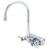 T&S Brass And Bronze Works T&S B-1145 Wall Mounted Workboard Faucet With 3 1/2" Centers - 5 3/4" Swivel Gooseneck Spout