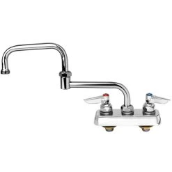 T&S Brass And Bronze Works T&S B-1130 Deck Mounted Workboard Faucet With 3 1/2" Centers - 18" Double Jointed Swing Nozzle