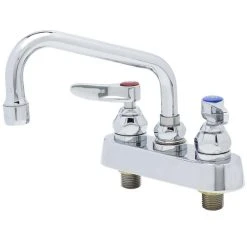 T&S Brass And Bronze Works T&S B-1112-XS Deck Mount Workboard Faucet With 4" Centers, 10" Swing Nozzle, Escutcheon, And Tailpieces