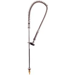 T&S Brass And Bronze Works T&S B-0153 Deck Mounted 39" High Pre-Rinse Faucet With Single Inlet, Foot Pedal Valves, And 44" Hose